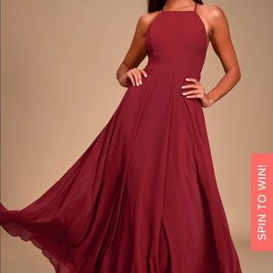 Lulus wine red maxi dress size small